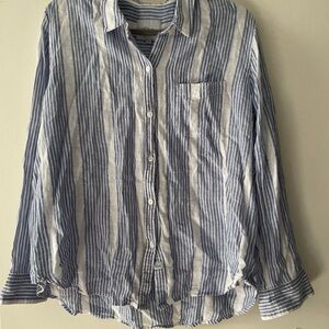 Rails Blue and White Striped Button Down Shirt